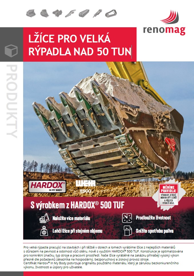 Lžíce pro velká rýpadla nad 50 tun